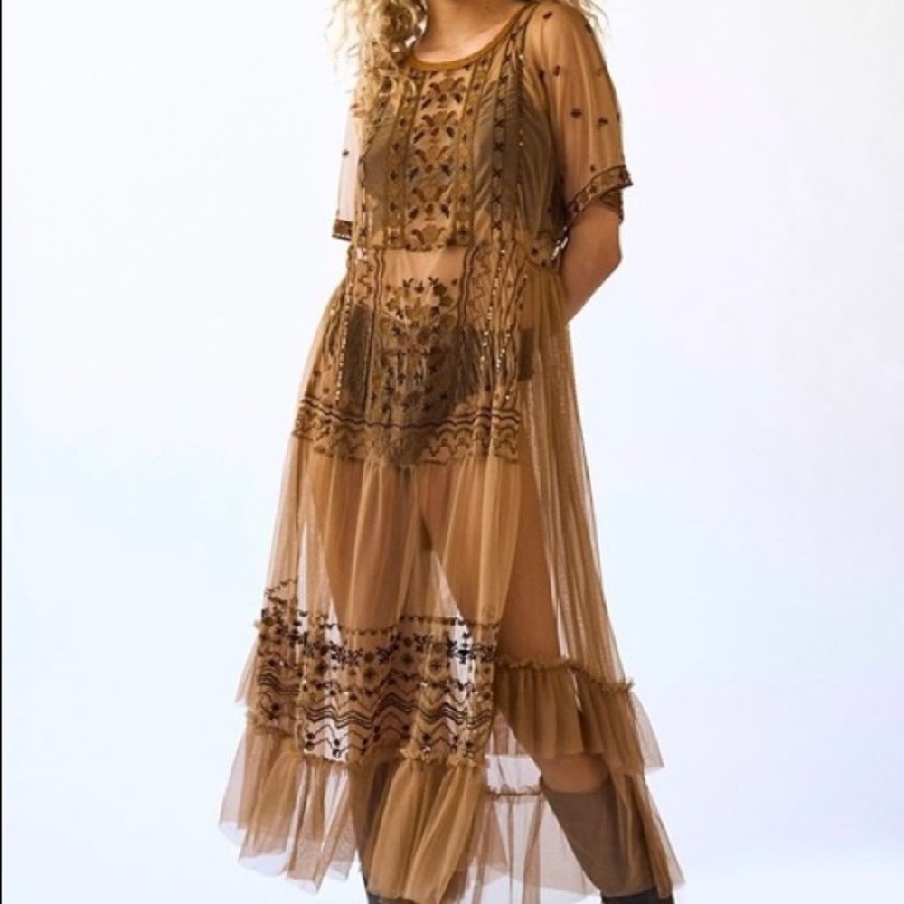 Free People Sabrina Maxi Top size L brown NWOT
